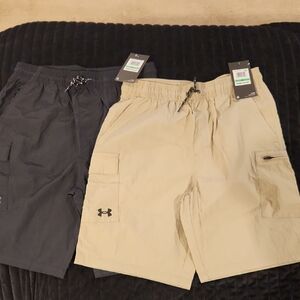 Under Armour Boys Black and Tan Cargo Shorts